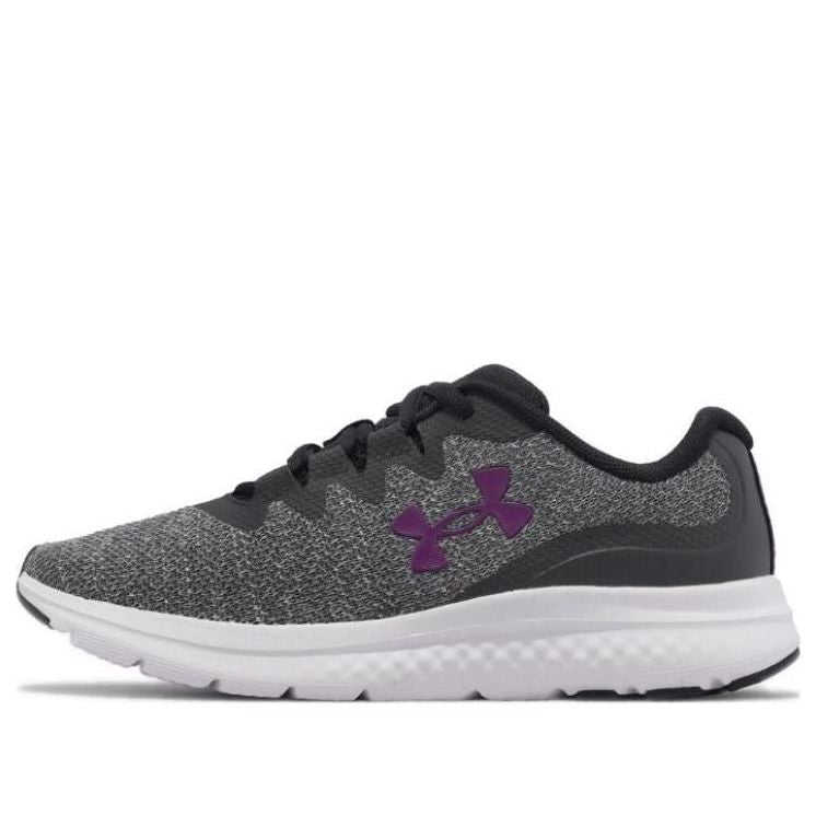 (WMNS) Under Armour Charged Impulse 3 Knit Shoes 'Black Grey' 3026686103
