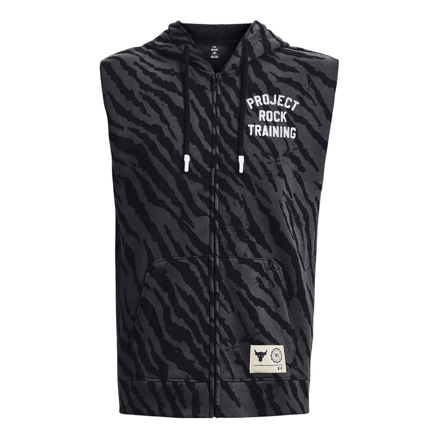 Under Armour Project Rock Rival Fleece Sleeveless Full Zip Top 'Black' 1377444-001