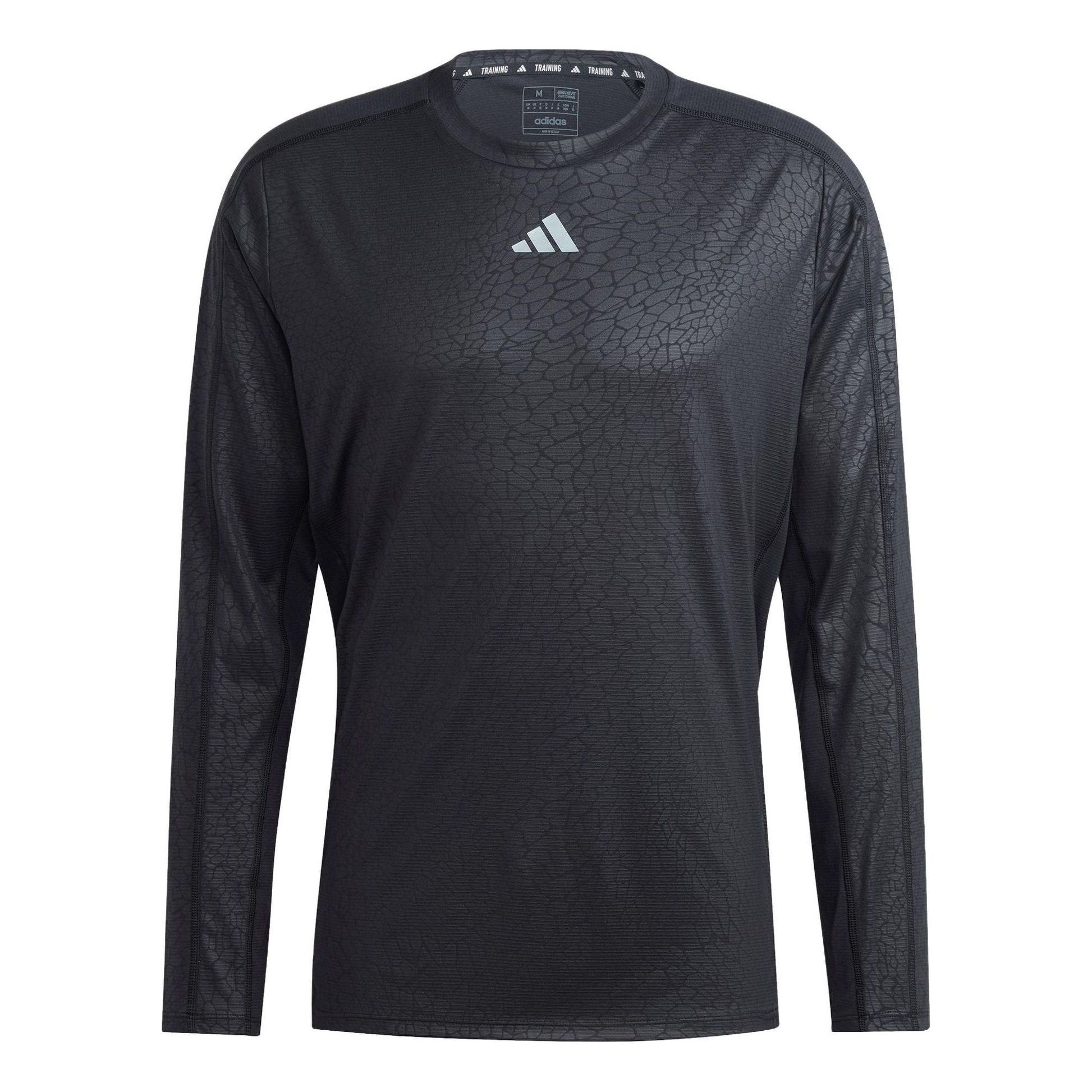 adidas Workout PU Print Long-Sleeve Top 'Black' HS7495
