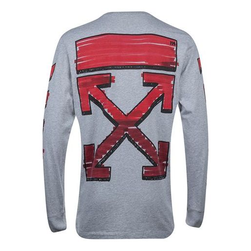 Off-White SS21 Arrow Long Sleeves Version Gray OMAB001R21JER0030825