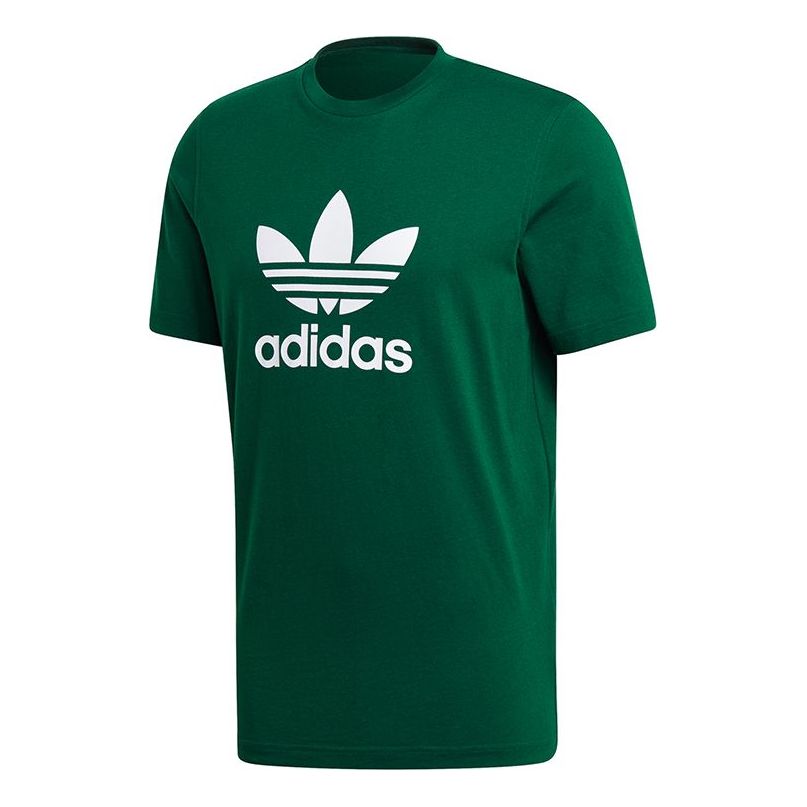 adidas originals TREFOIL logo Printing Sports Short Sleeve Green GJ8295