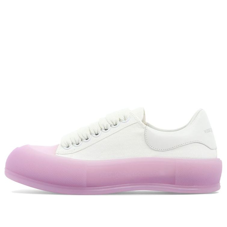 (WMNS) Alexander McQueen Deck Skate Plimsoll Shoes 'White Pink' 697120W4MVW9490