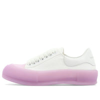 (WMNS) Alexander McQueen Deck Skate Plimsoll Shoes 'White Pink' 697120W4MVW9490