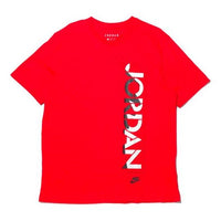 Air Jordan Brand Ss Tee Black Reflective Logo Printing Short Sleeve Red CU1684-657