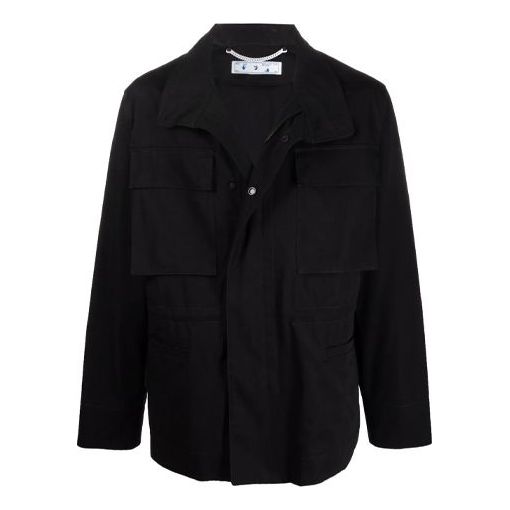 Off-White FW21 Logo Outdoor Jacket Slim Fit Version Black OMEL021F21FAB0021010