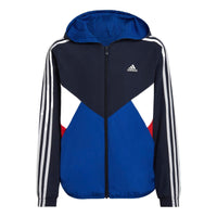 (GS) adidas Color Block Windbreaker Jacket Asia Sizing 'Black White Blue' HE9406