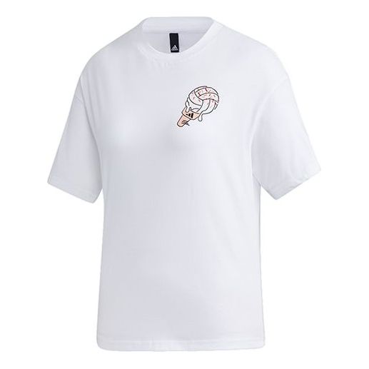 (WMNS) adidas Printing Short Sleeve White GF0151
