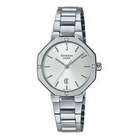 CASIO SHEEN Octagon Sapphire Crystal 50m Waterproof Stainless Steel Strap Watch Silver Analog SHE-4543D-7A