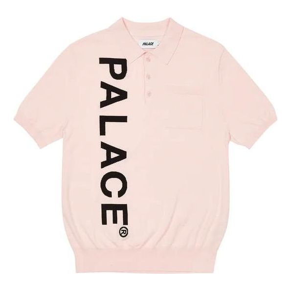 Palace Intarsia Font Polo 'Pink' P23KW011