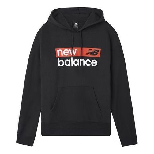 New Balance Full Sleeve Printed Hoodie Asia Sizing 'Black Red White' MT03902-BK