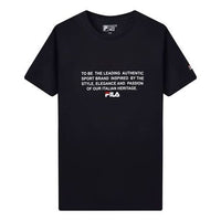 FILA Short Sleeve 2019 Athleisure Casual Sports Round Neck Minimalistic Blue F11M928112FNV
