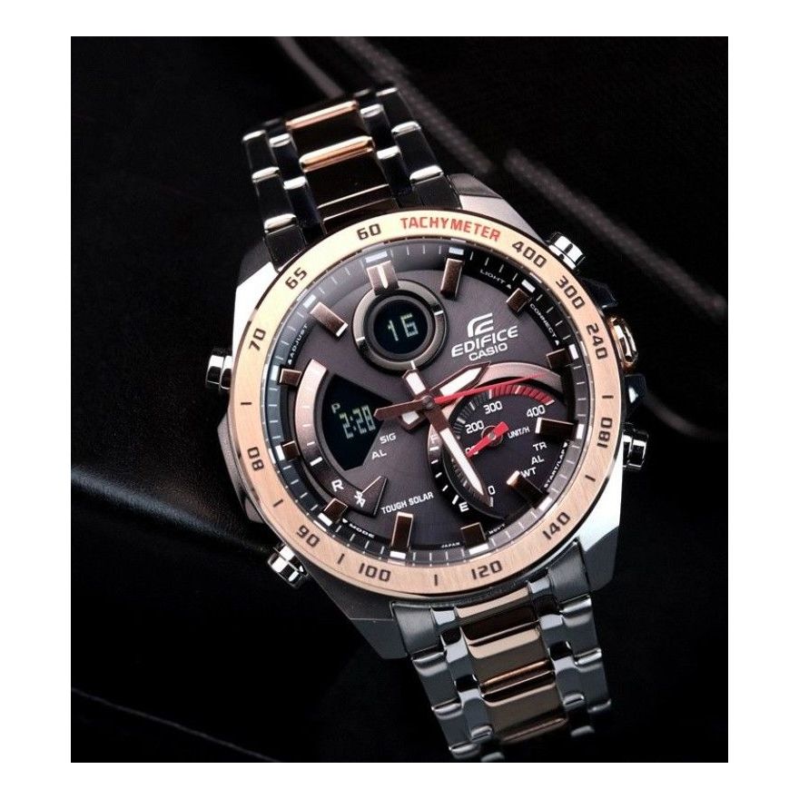 CASIO EDIFICE Sports Mens Rose Gold Analog ECB-900DC-1A