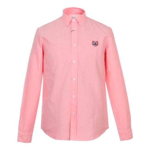 Men's KENZO Cotton Long Sleeves Casual Orange Pink Shirt FA55CH4001LD-36