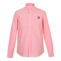 Men's KENZO Cotton Long Sleeves Casual Orange Pink Shirt FA55CH4001LD-36