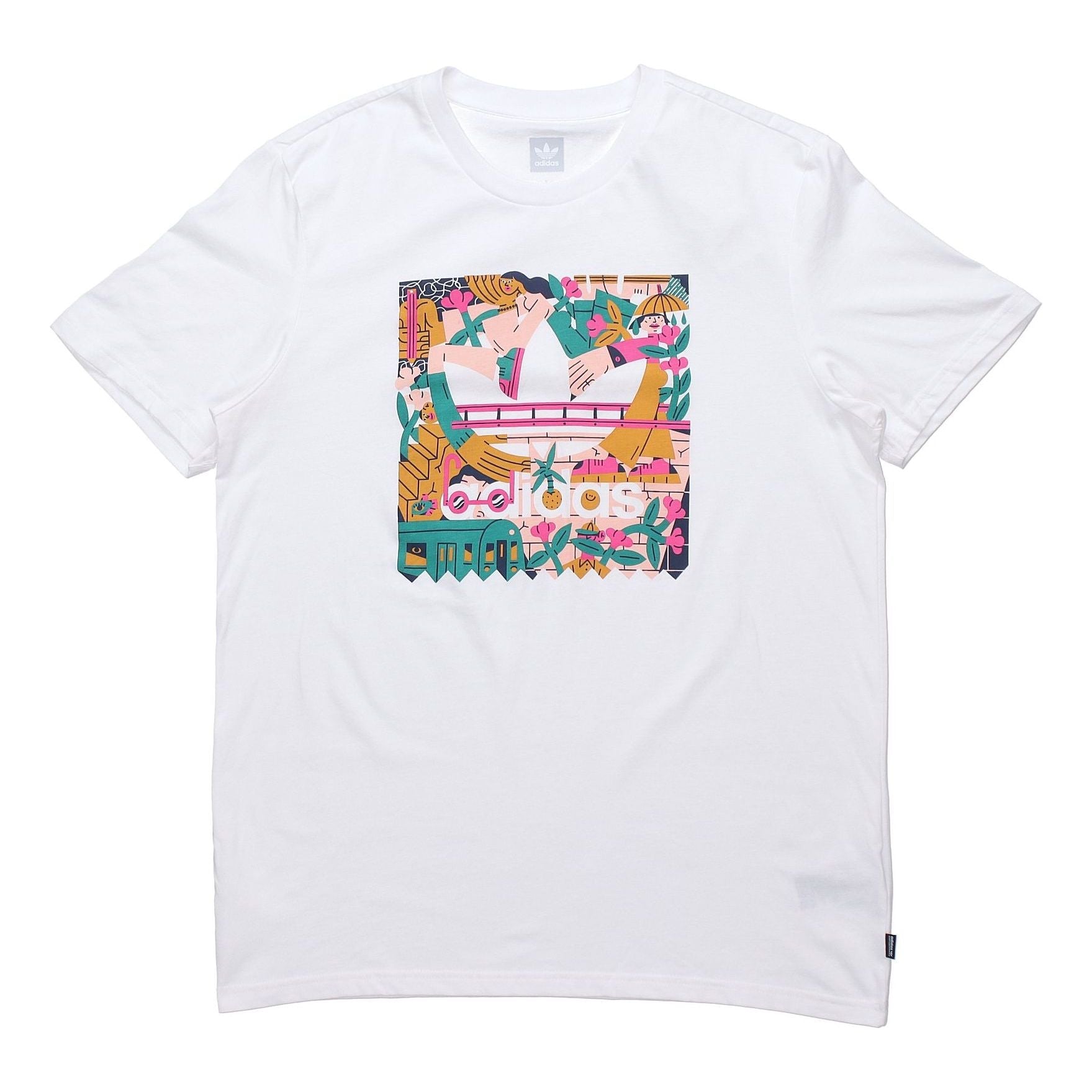 adidas originals Casual Cozy Round Neck Short Sleeve White DU8362