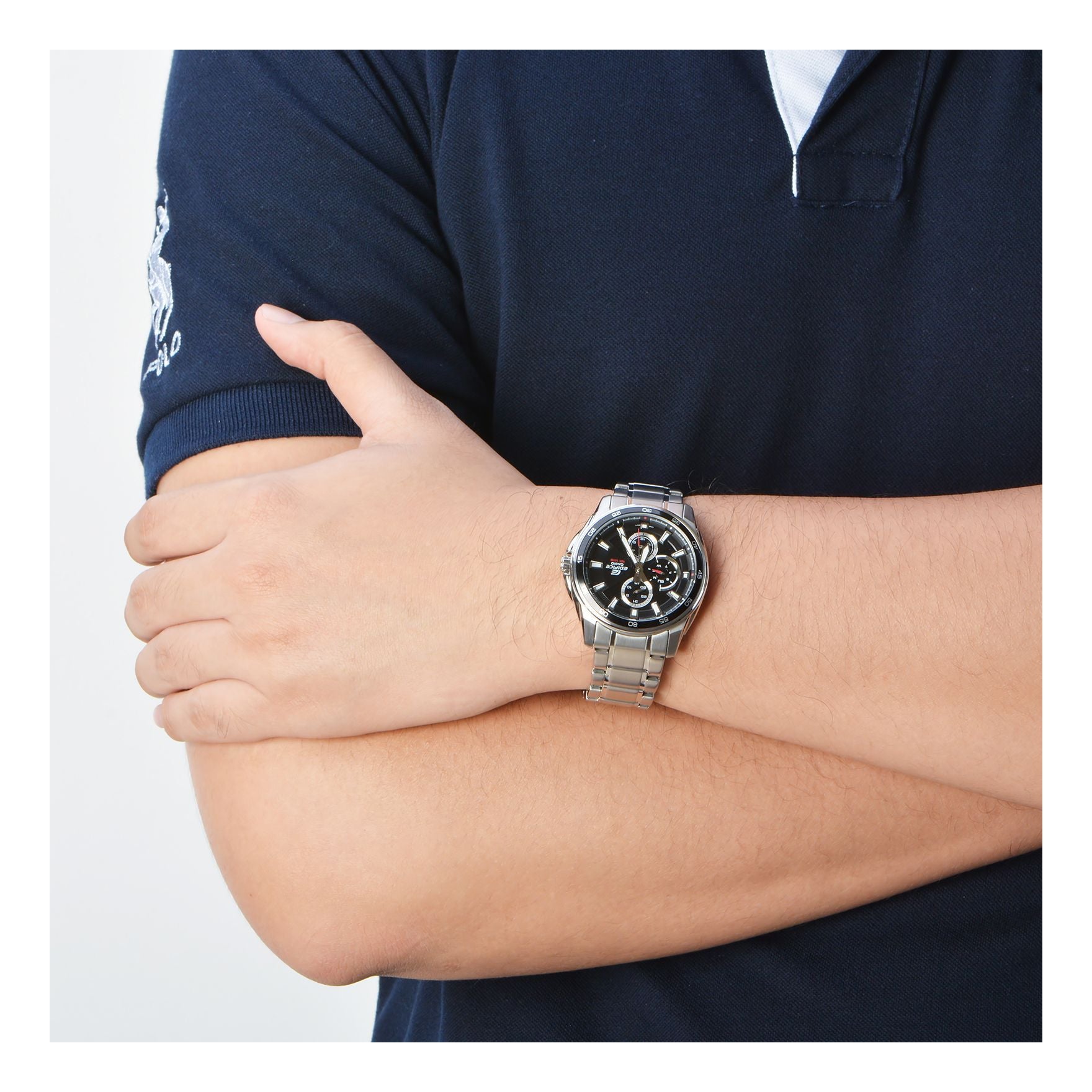 CASIO Quartz EDIFICE Stainless Steel Strap Mens Black Analog EF-334D-1AV2021