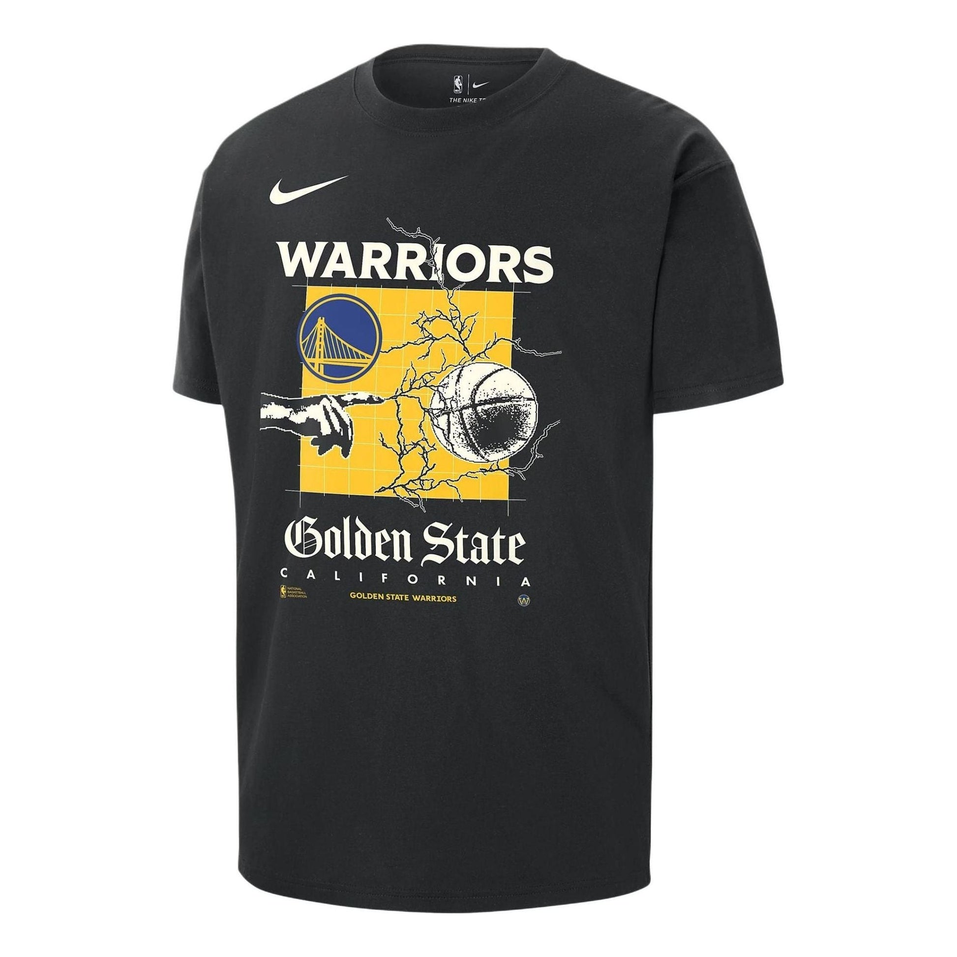Nike NBA Max90 Golden State Warriors Courtside T-shirt 'Black' FQ6103-010