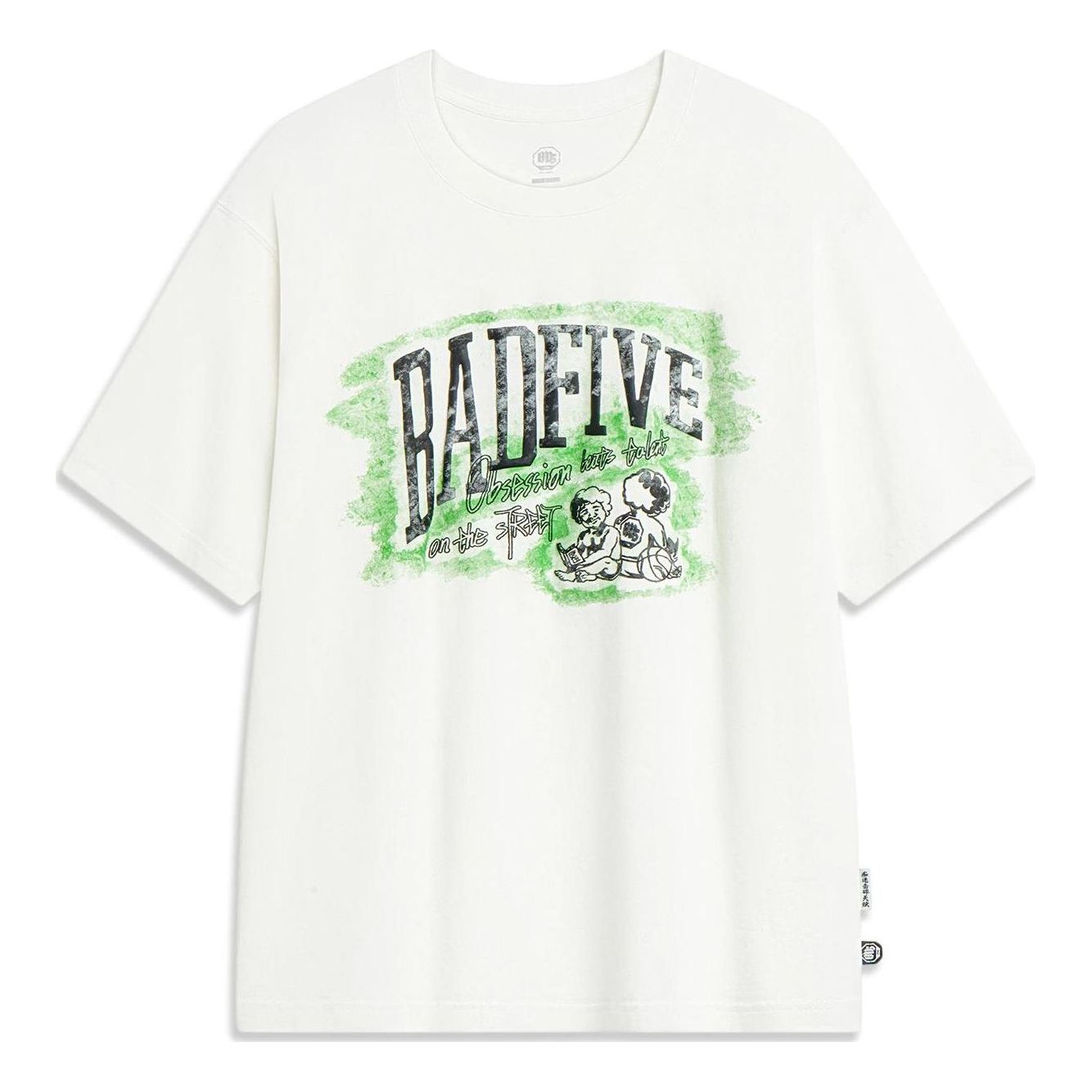 Li-Ning Hoops Cartoon Graphic T-shirt 'White' AHST519-1