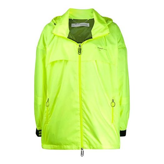Off-White SS21 Thin and light Alphabet Jacket Loose Fit Green OMEB014R20D160216210