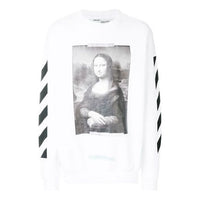 Off-White C/O Virgil Abloh Men's White Diag Monalisa Crewneck Sweater White OMBA003S180030120110