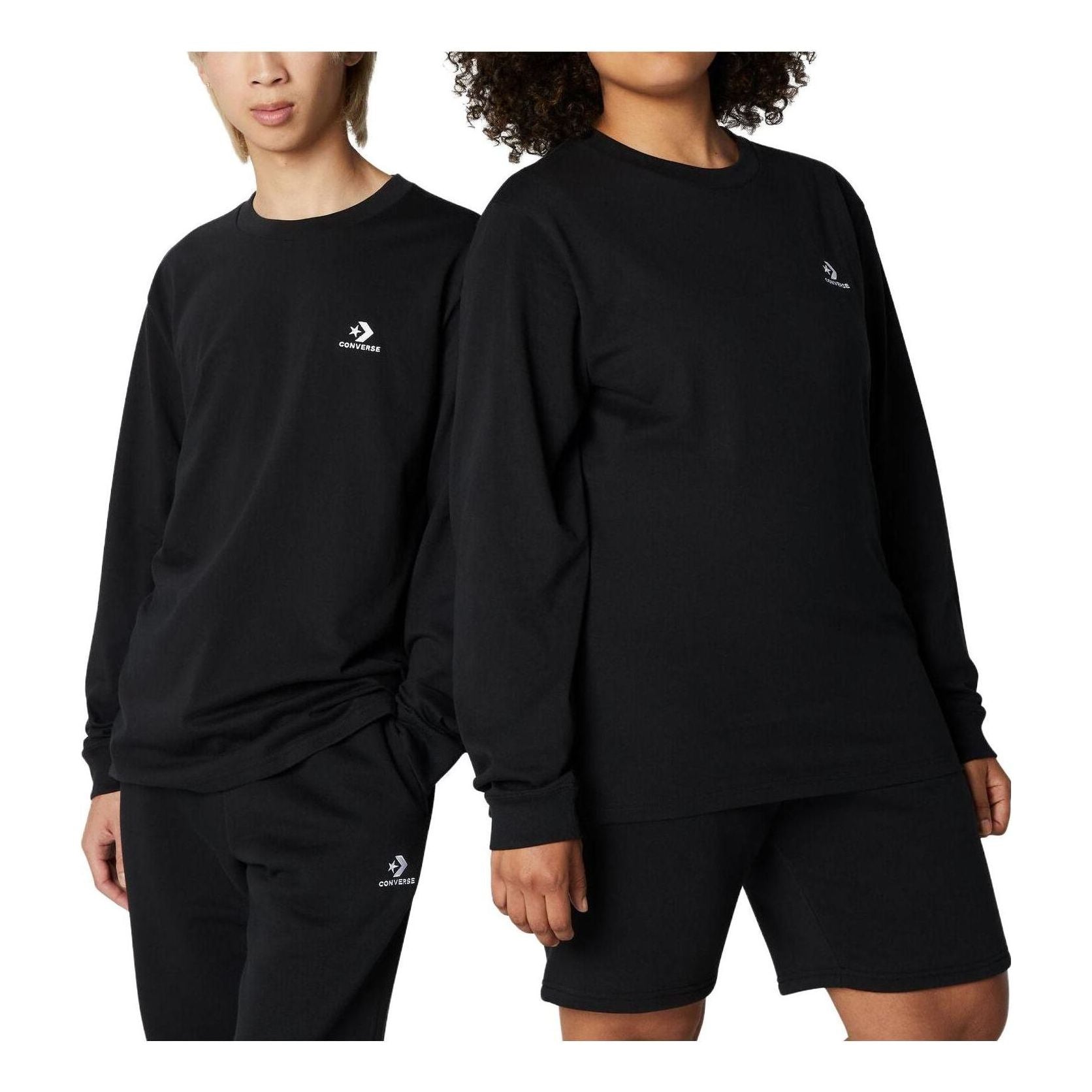 Converse Go-To Embroidered Star Chevron Standard-Fit T-Shirt Asia Sizing 'Black' 10023872-A02