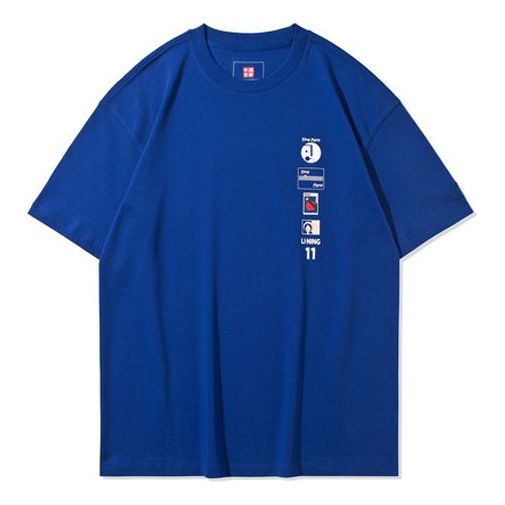 Li-Ning Paris fashion week SS20 Series Short Sleeve Navy Blue AHSQ115-3
