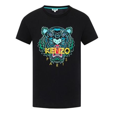 KENZO Classic Tiger Head Pattern Short Sleeve Black FA52TS9594YA