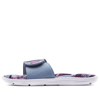 (WMNS) Under Armour Ignite 6 Graphic Footbed Slide 'White Washed Blue' 3023767-101