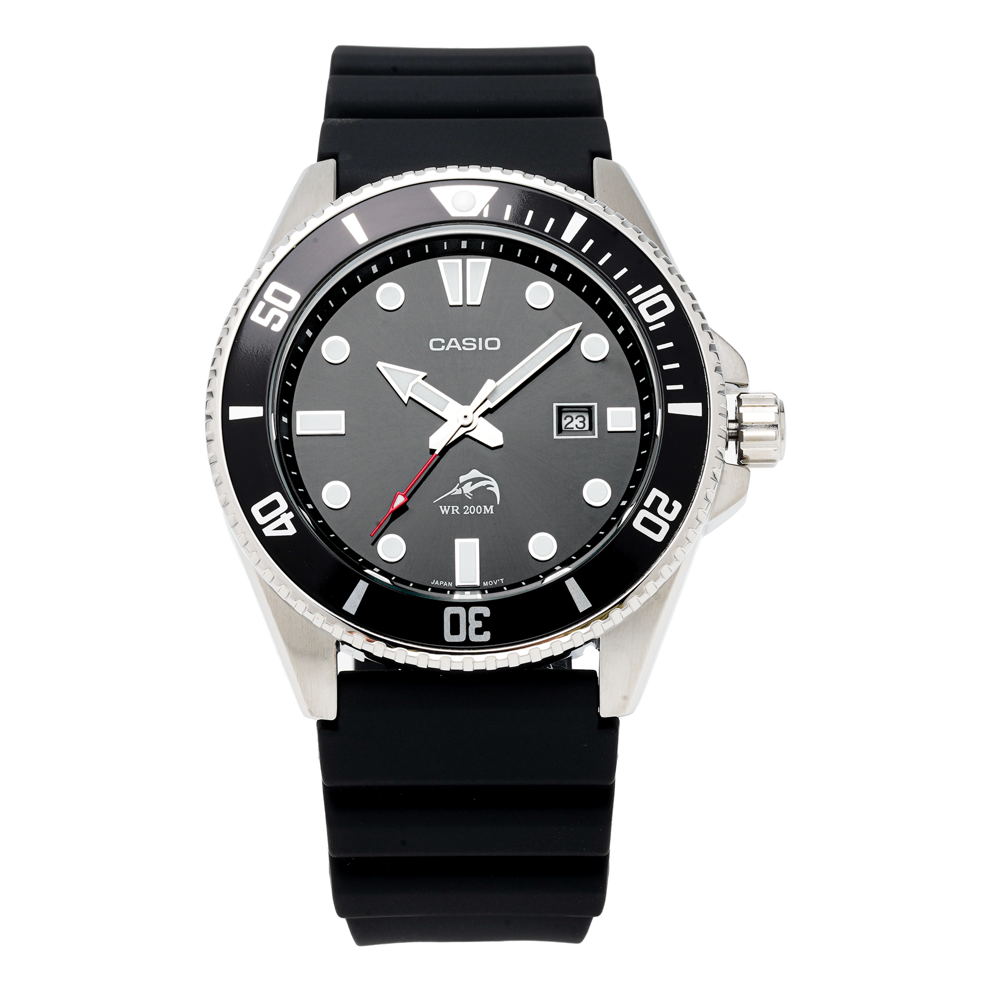 CASIO Sports Waterproof Mens Black Analog MDV106-1AV