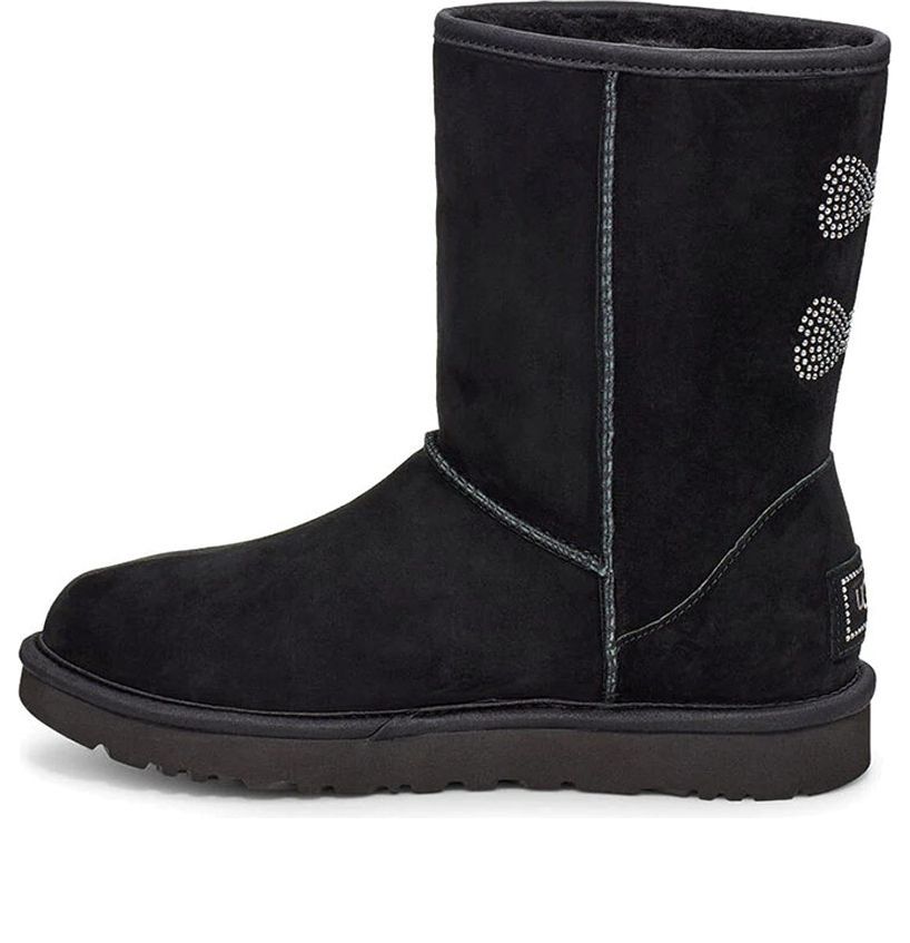 (WMNS) UGG Classic Short Crystal Snow Boots Black 1111791-BLK
