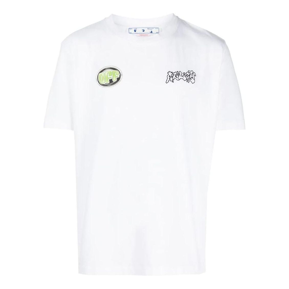 Men's Off-White SS22 Logo Pattern Printing Short Sleeve White T-Shirt OMAA027S22JER01701550155