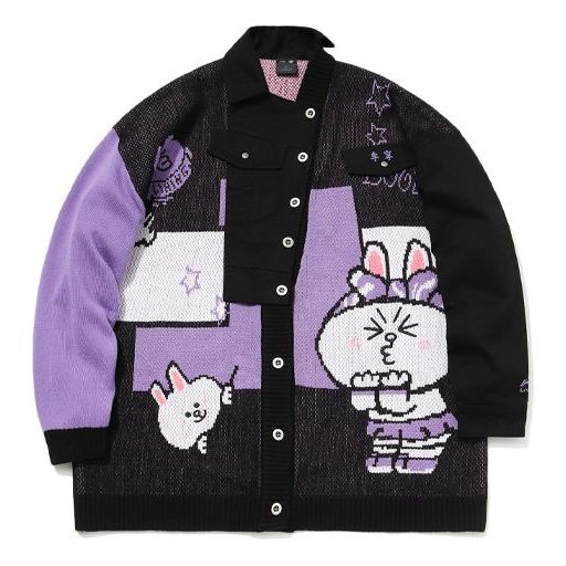 Li-Ning x LINE FRIENDS Graphic Jacket 'Black Purple' AMBQ044-2