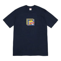 Supreme FW19 Week 7 Cheese Tee Printing Short Sleeve Unisex Navy Blue SUP-FW19-762