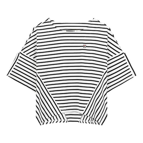 (WMNS) FILA Stripe Casual Loose White T-Shirt F61W028102F-WT