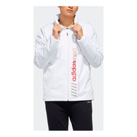 adidas neo M Faves Wint Wb Printing Logo Stand Collar Windbreaker Jacket White FU1035