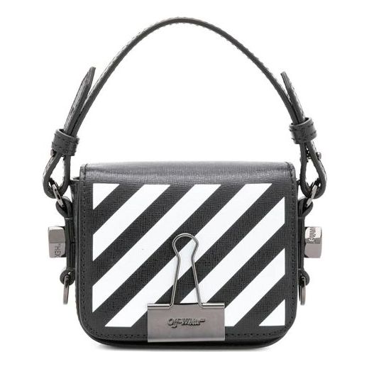(WMNS) Off-White Stripe Mini shoulder bag Black/White OWNA087E194231071001