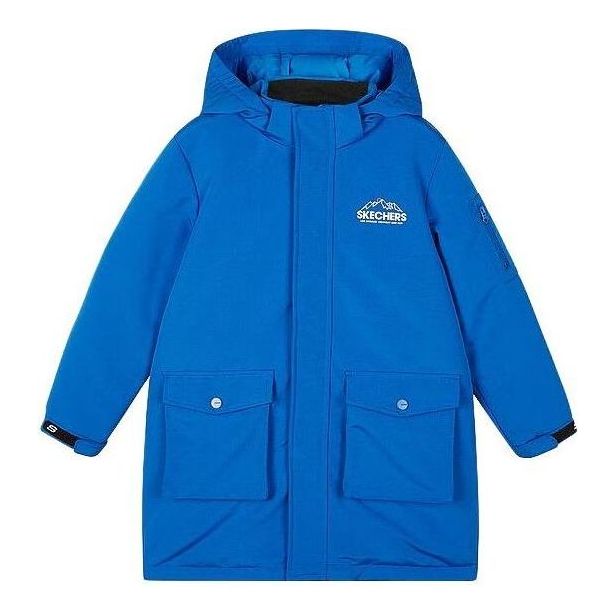 (GS) Skechers Casual Long Down Jacket 'Blue' L421K135-007G