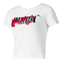 (WMNS) PUMA Casual Round Neck Printing Short Sleeve White 595699-02