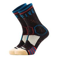 Li-Ning BadFive Mid Cut Basketball Socks 'Black Blue Red' AWLS267-4