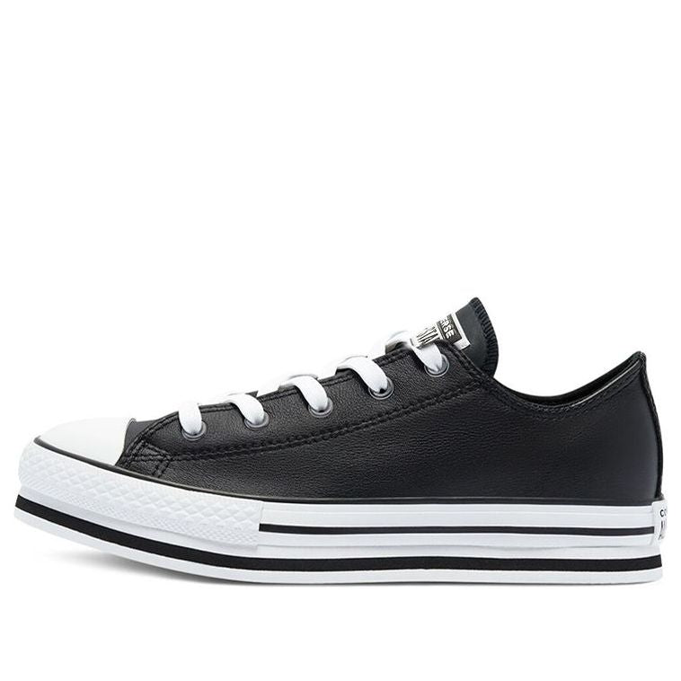 (GS) Converse Chuck Taylor All Star Leather EVA Platform Low 'Black' 669710C
