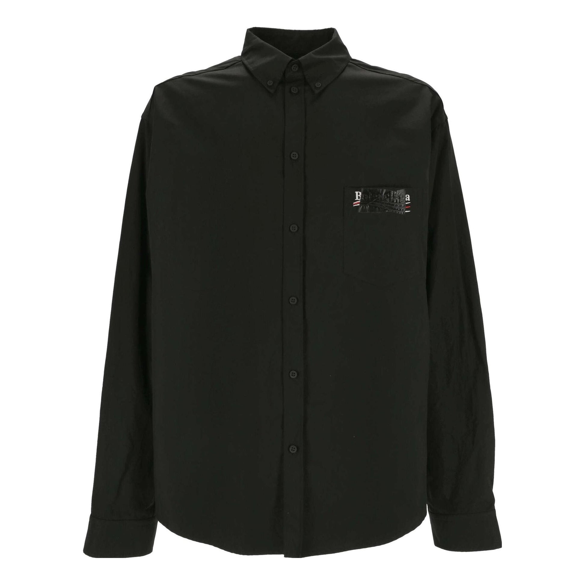 Balenciaga Gaffer Long Sleeve Shirt Large Fit 'Black' 719874TYB181000