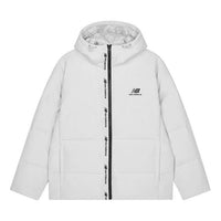 New Balance Logo Print Down Jacket Asia Sizing 'White Black' AMJ23343-GYM