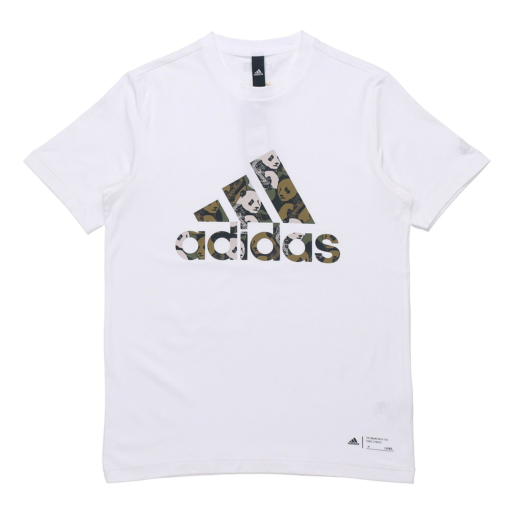 adidas China Tee M Panda Crew Neck Sports Short Sleeve White GP1849