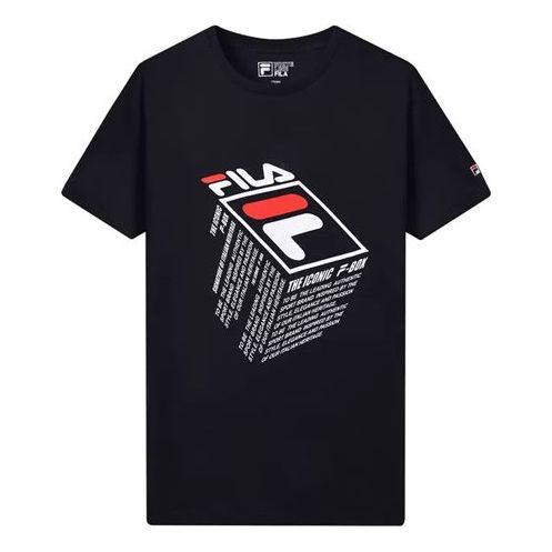 FILA Short Sleeve 2019 Athleisure Casual Sports Printing Blue F11M928109FNV
