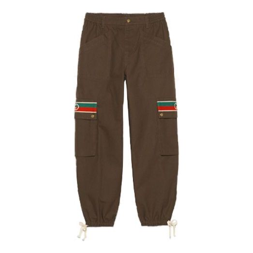 Gucci GG Striped Cotton Trousers For Men Brown 623986-XDBA7-2002
