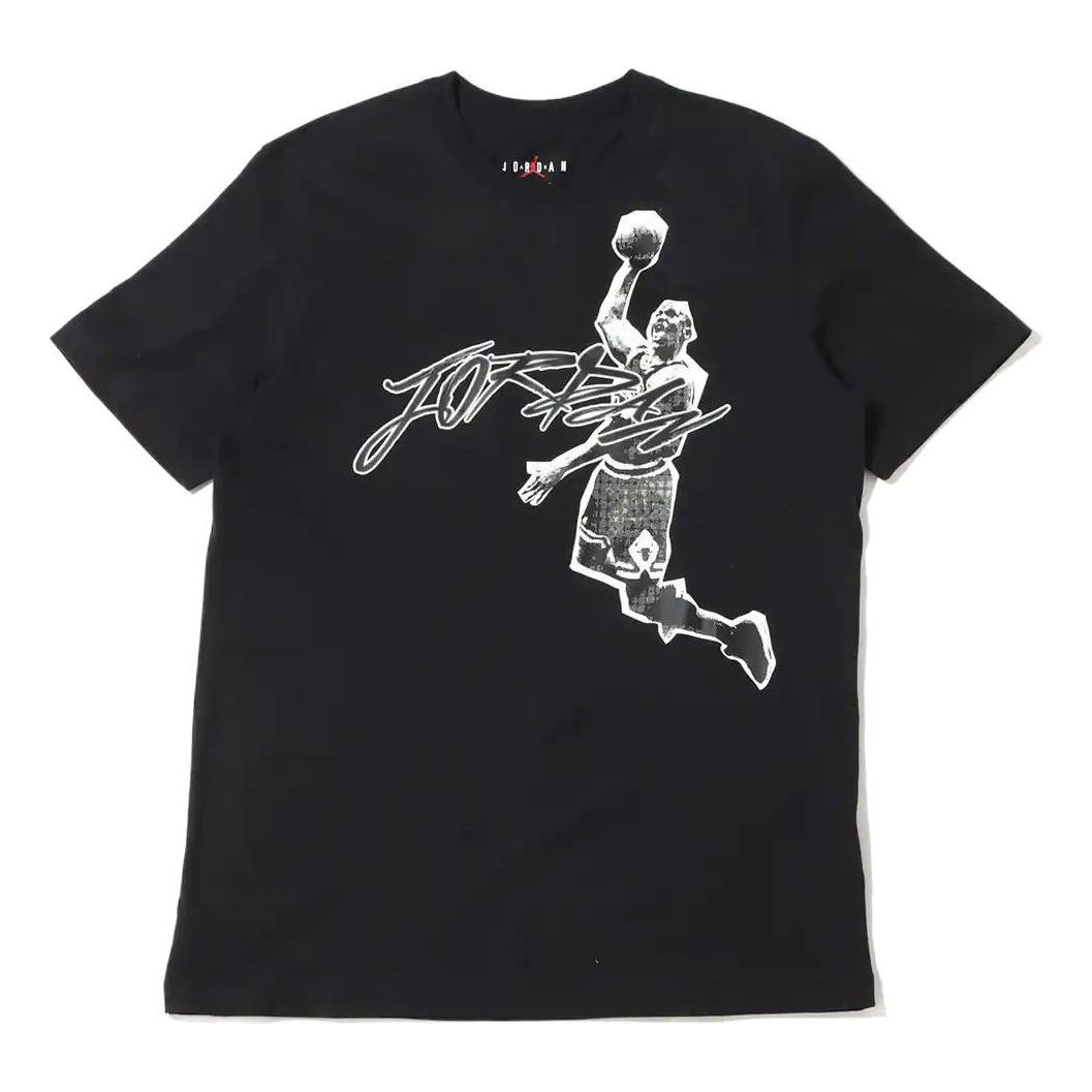 Men's Air Jordan Air Dri-FIT Flying Man Image Printing Round Neck Short Sleeve Black T-Shirt DH8926-010