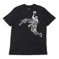 Men's Air Jordan Air Dri-FIT Flying Man Image Printing Round Neck Short Sleeve Black T-Shirt DH8926-010