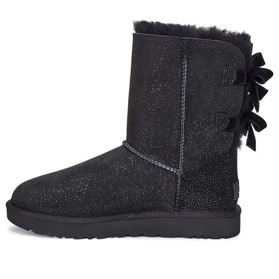 (WMNS) UGG Bailey Bow II Black Pink Snow Boots 1110415-BLK