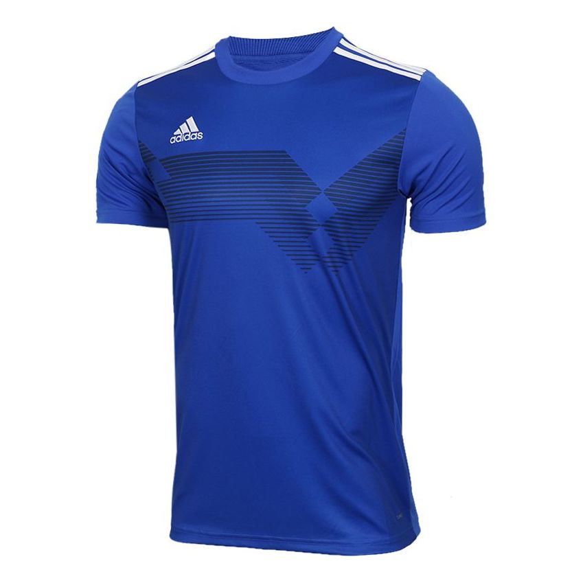 Men's adidas Campeon19 Jsy Casual Sports Breathable Soccer/Football Short Sleeve Blue T-Shirt DP6810