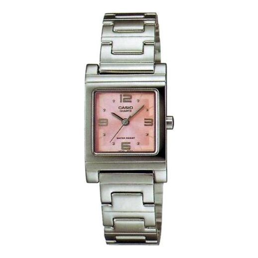 CASIO Fashion Stylish Steel Strip Waterproof Quartz Watch Pink Stainless Steel Strap LTP-1237D-4A